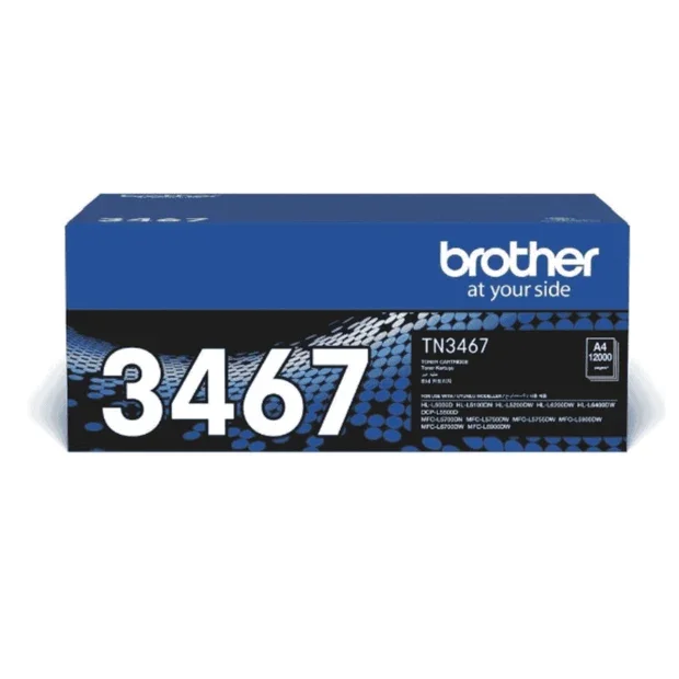 Brother TN3467 High-Capacity Black Toner Cartridge – Approx. 12,000 Pages | Compatible with HL-L5200DW, HL-L6200DW, MFC-L5900DW Series
