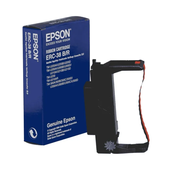 Epson ERC-38 B/R Ribbon Cartridge - Black/Red for TM-U200A TM-U300A