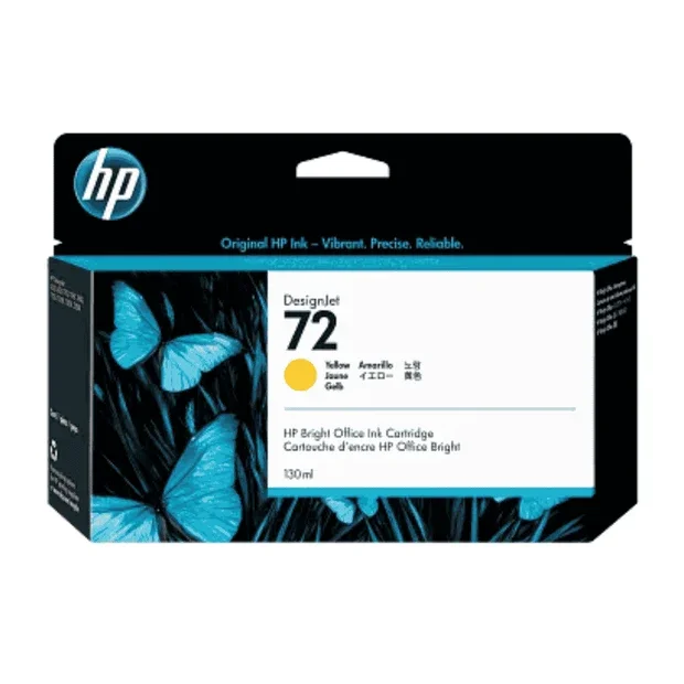 HP 72 130-ml Yellow DesignJet Ink Cartridge, C9373A
